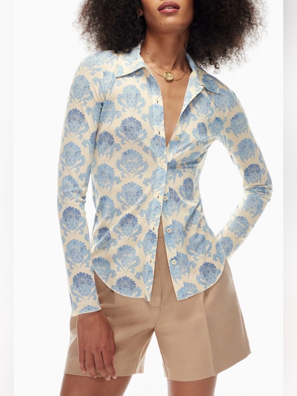 ARITZIA WILFRED pose hip long sleeve birch/soft iris size large